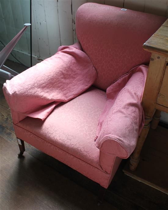 Edwardian pink easy chair